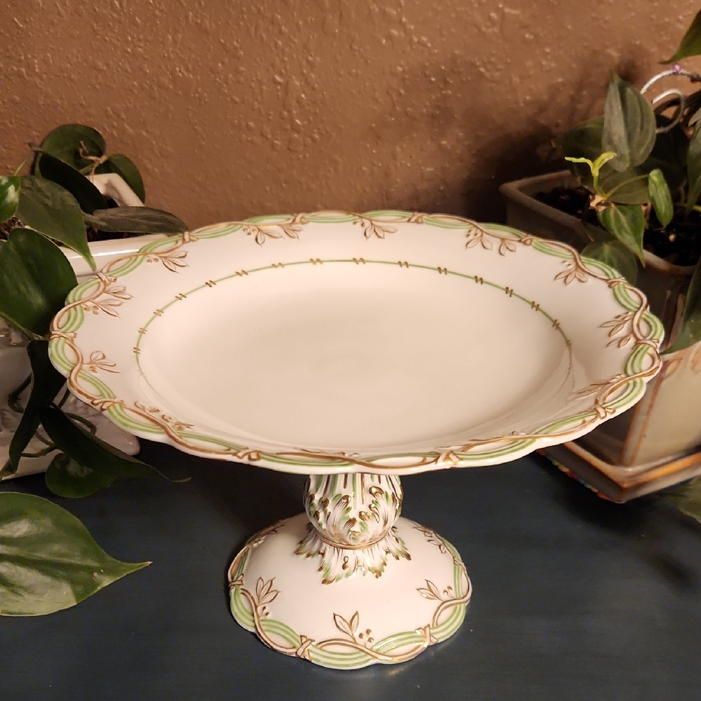 1843 Antique English Pedestal Compote Footed Plate